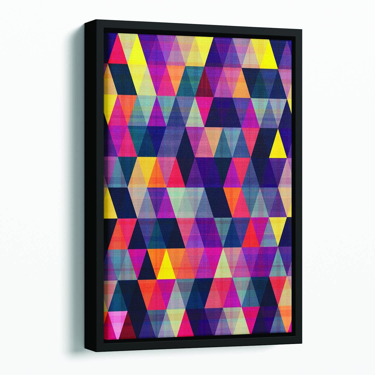 Triangle background texture Floating Framed Canvas