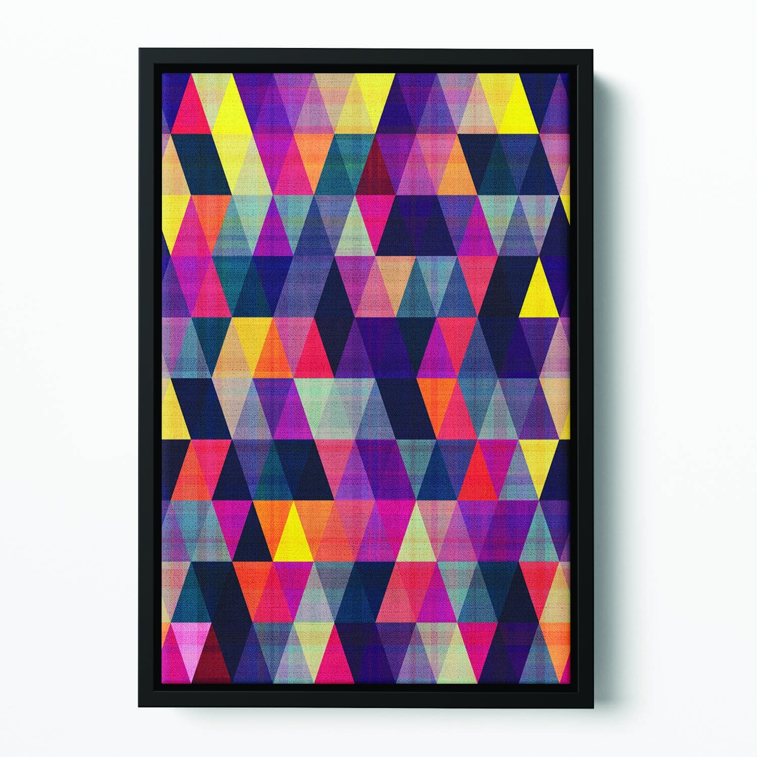 Triangle background texture Floating Framed Canvas
