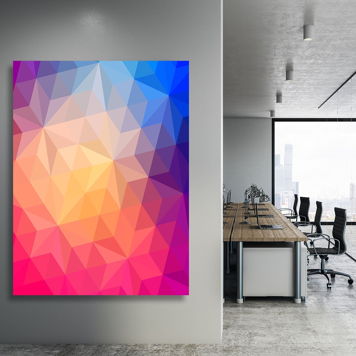 Triangles pattern of geometric shapes Canvas Print or Poster