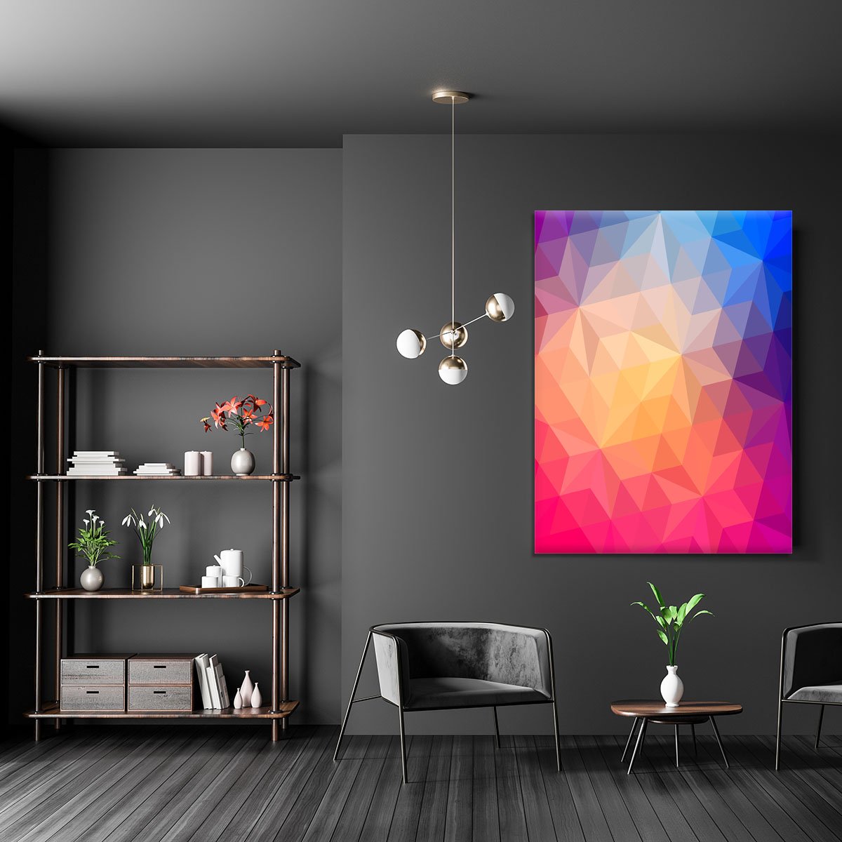 Triangles pattern of geometric shapes Canvas Print or Poster