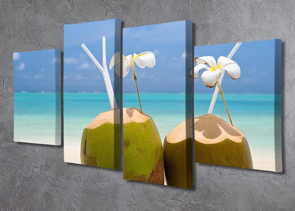 Tropical Coconut Cocktail 4 Split Panel Canvas - Canvas Art Rocks - 2