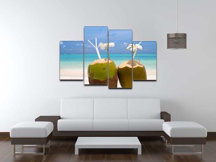 Tropical Coconut Cocktail 4 Split Panel Canvas - Canvas Art Rocks - 3