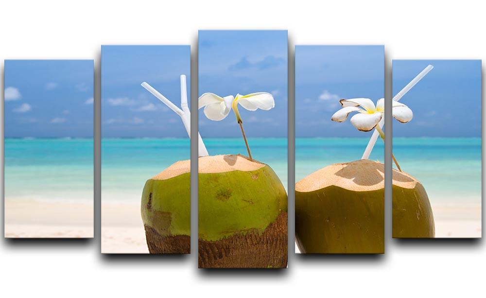 Tropical Coconut Cocktail 5 Split Panel Canvas - Canvas Art Rocks - 1