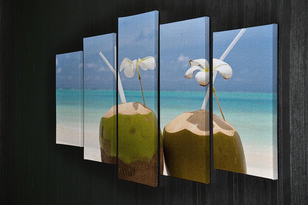 Tropical Coconut Cocktail 5 Split Panel Canvas - Canvas Art Rocks - 2