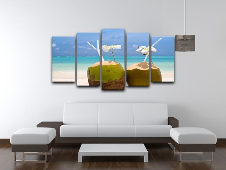 Tropical Coconut Cocktail 5 Split Panel Canvas - Canvas Art Rocks - 3
