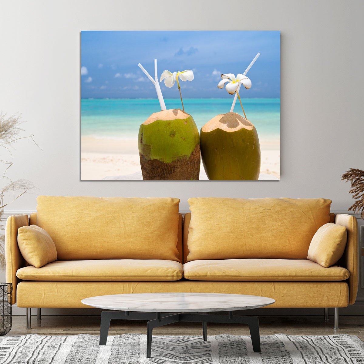 Tropical Coconut Cocktail Canvas Print or Poster