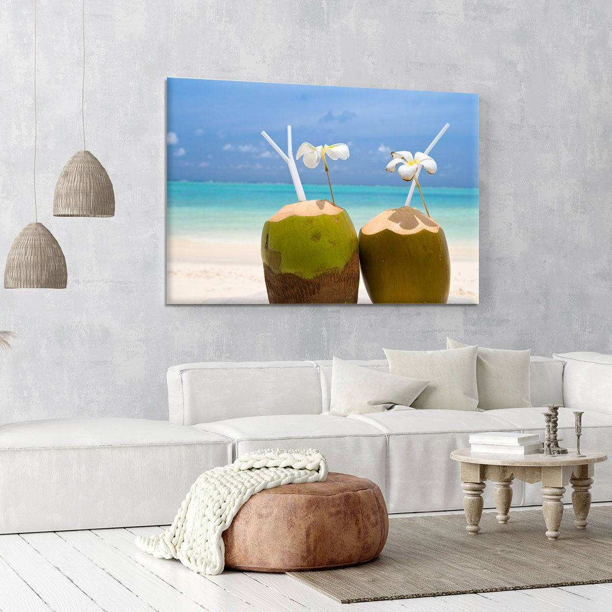 Tropical Coconut Cocktail Canvas Print or Poster