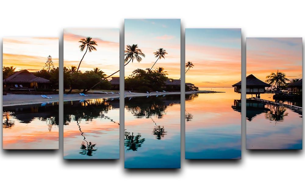 Tropical Sunset at Moorea 5 Split Panel Canvas - Canvas Art Rocks - 1