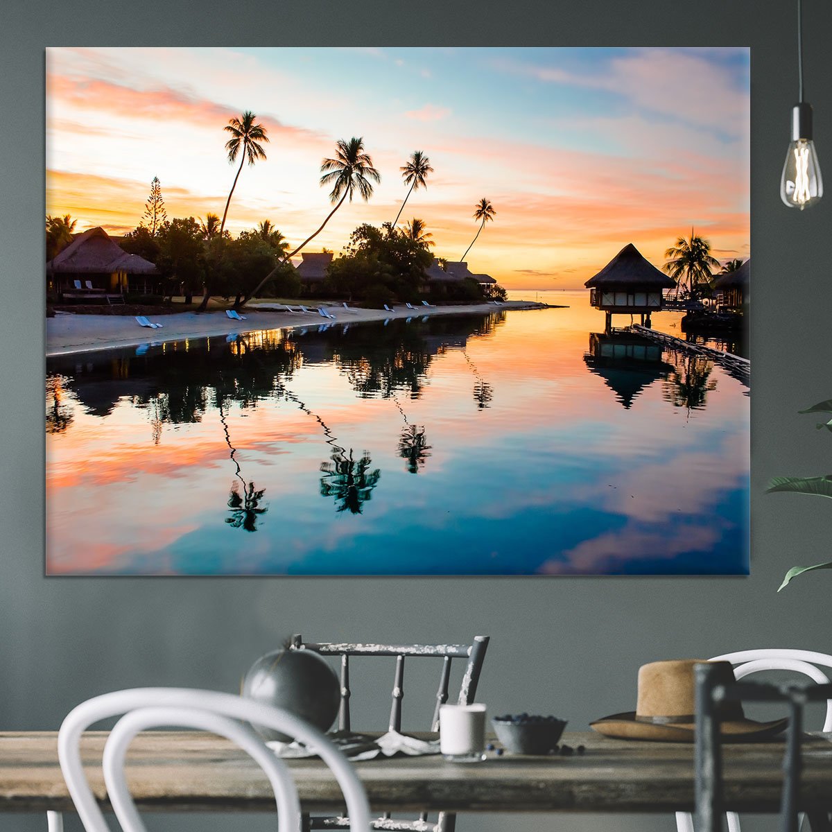 Tropical Sunset at Moorea Canvas Print or Poster