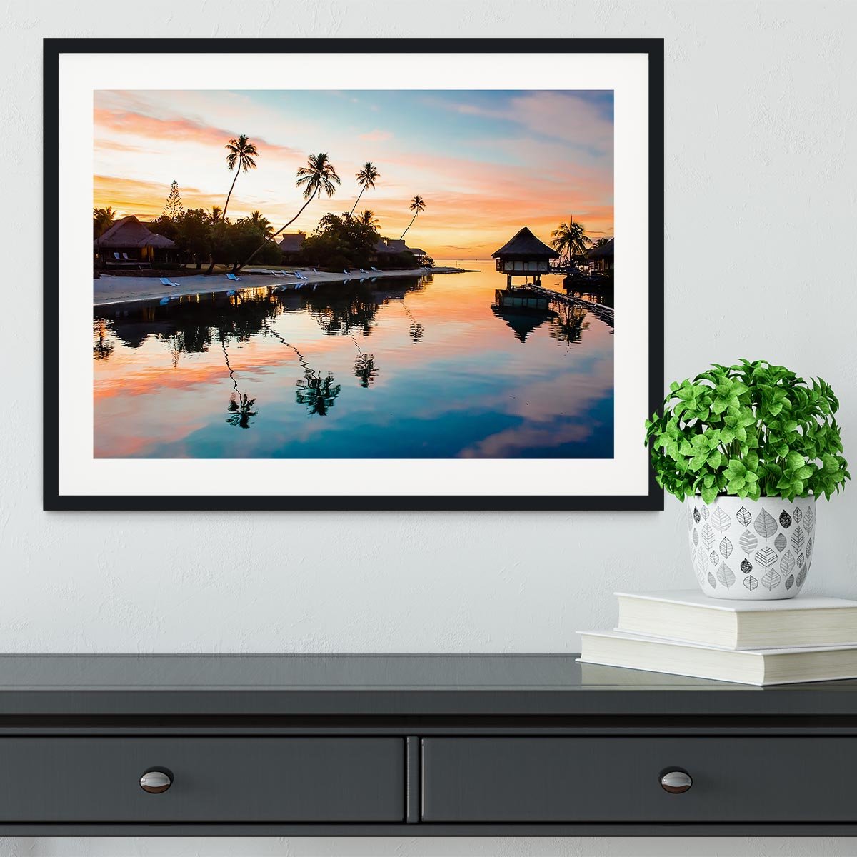 Tropical Sunset at Moorea Framed Print - Canvas Art Rocks - 1