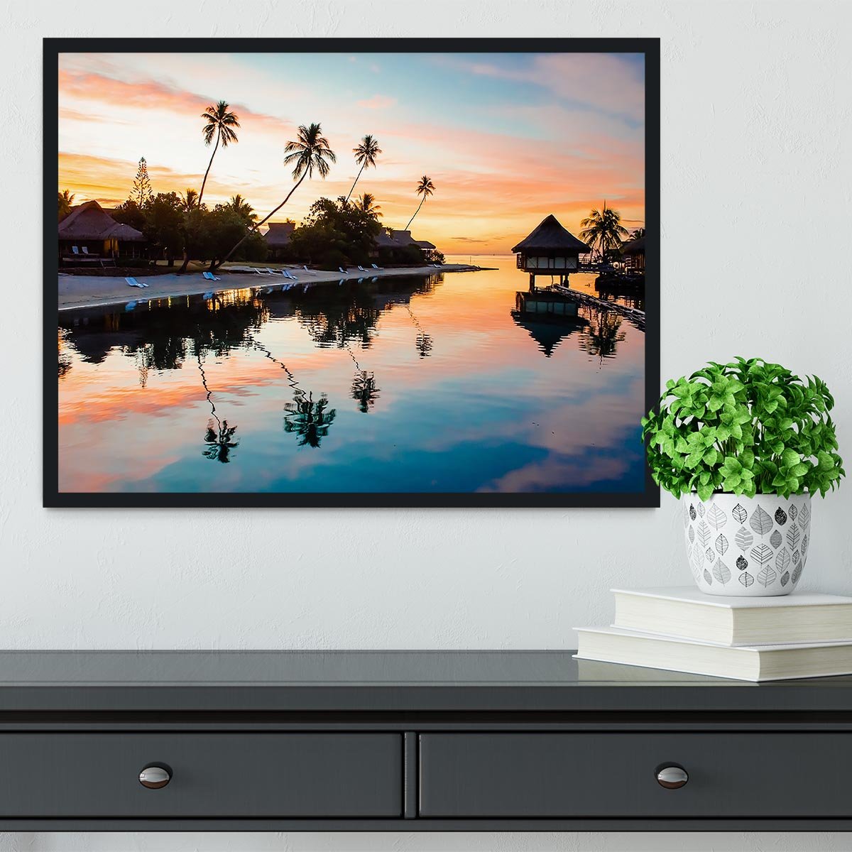 Tropical Sunset at Moorea Framed Print - Canvas Art Rocks - 2