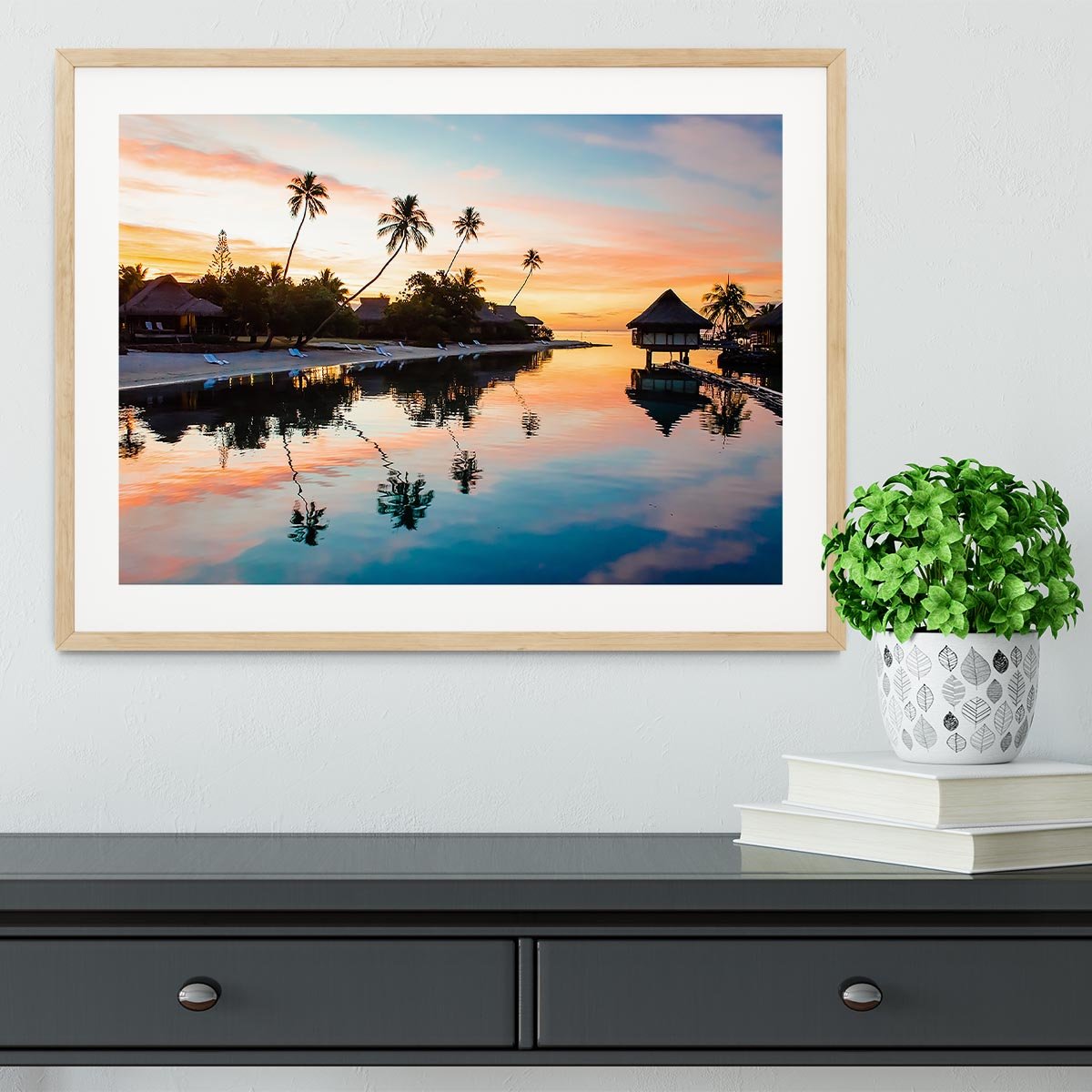 Tropical Sunset at Moorea Framed Print - Canvas Art Rocks - 3