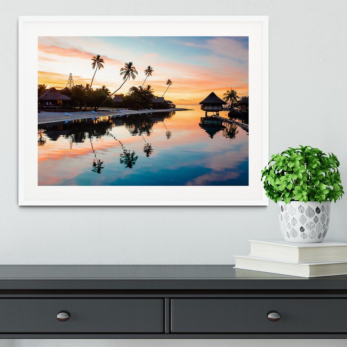 Tropical Sunset at Moorea Framed Print - Canvas Art Rocks - 5