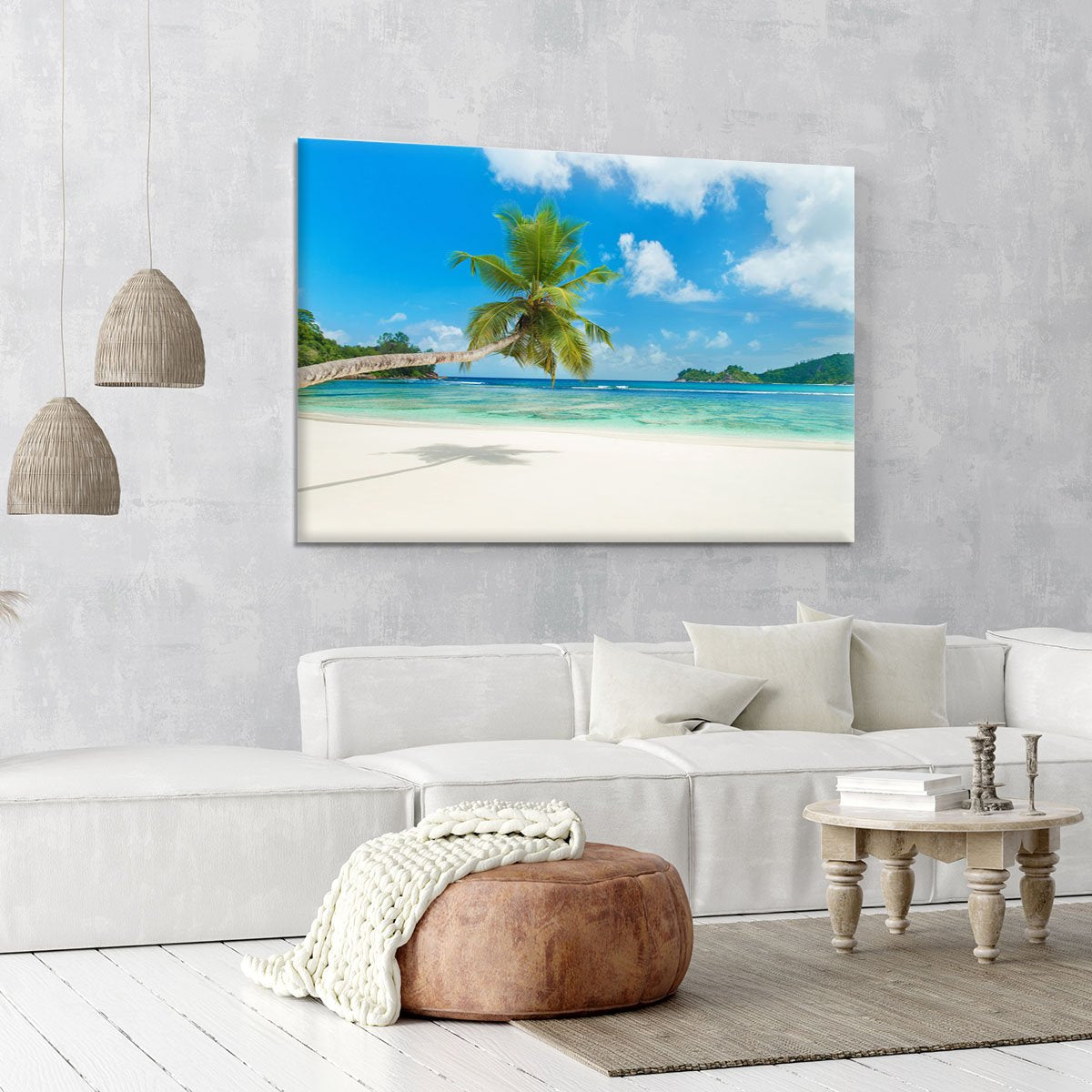 Tropical beach Baie Lazare Canvas Print or Poster