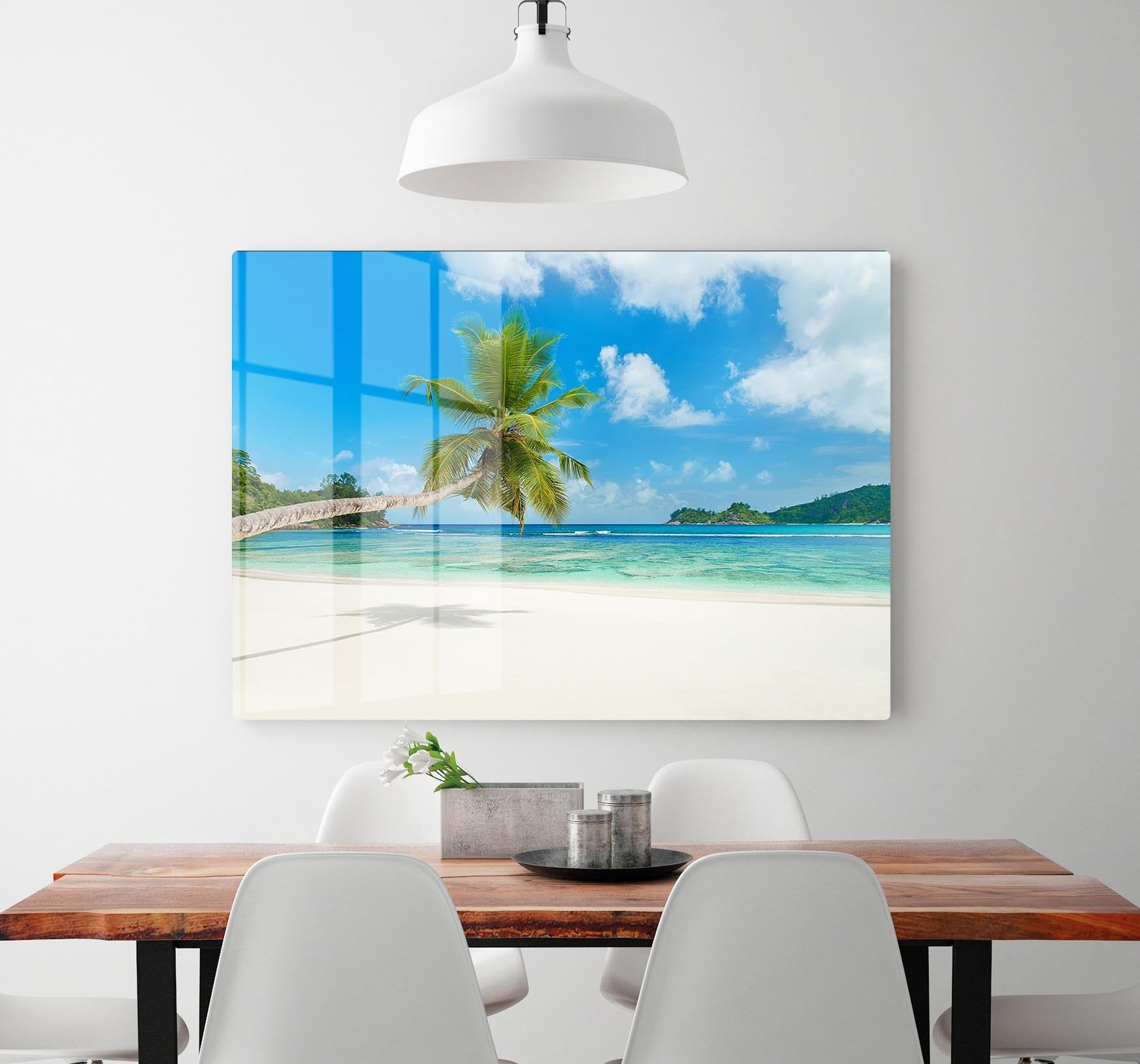 Tropical beach Baie Lazare HD Metal Print - Canvas Art Rocks - 2