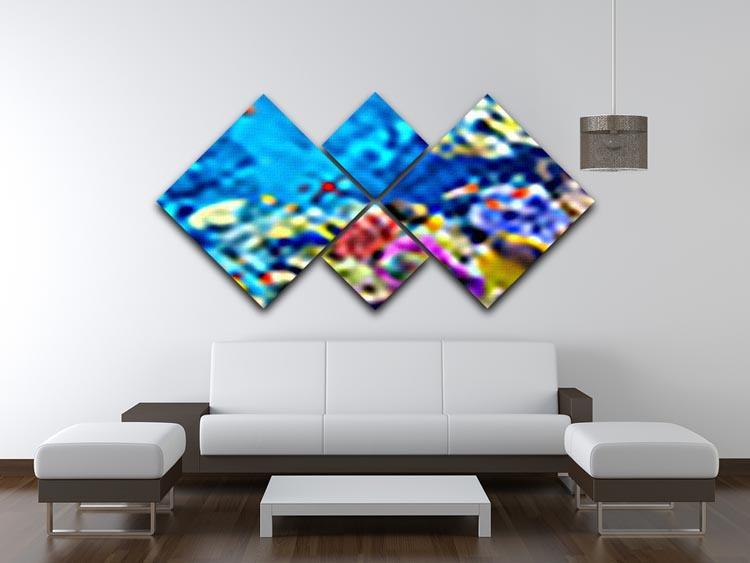 Tropical fish 4 Square Multi Panel Canvas  - Canvas Art Rocks - 3