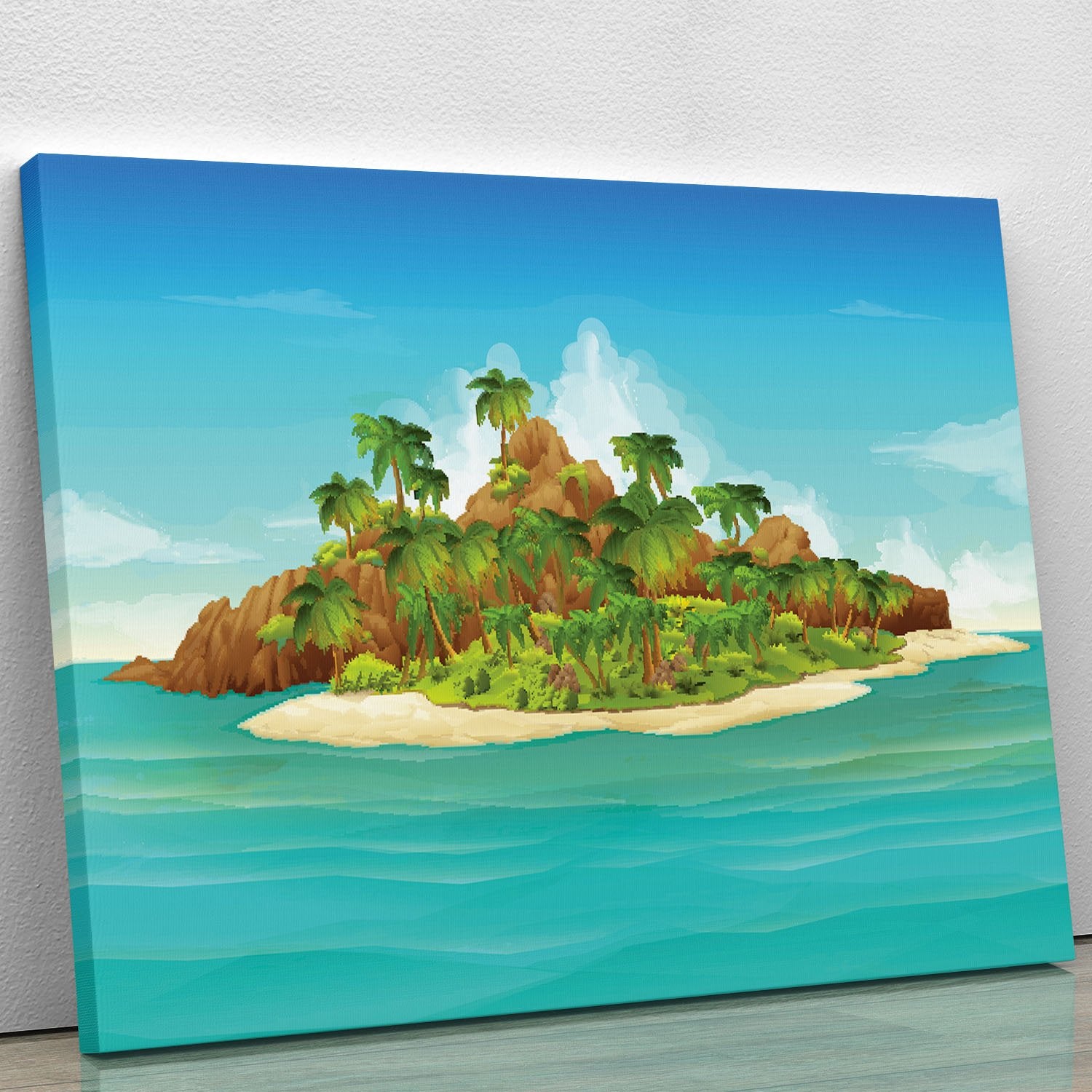 Tropical island vector Canvas Print or Poster
