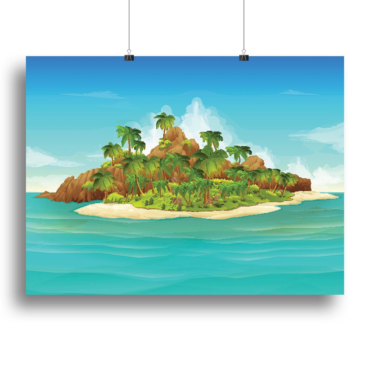 Tropical island vector Canvas Print or Poster