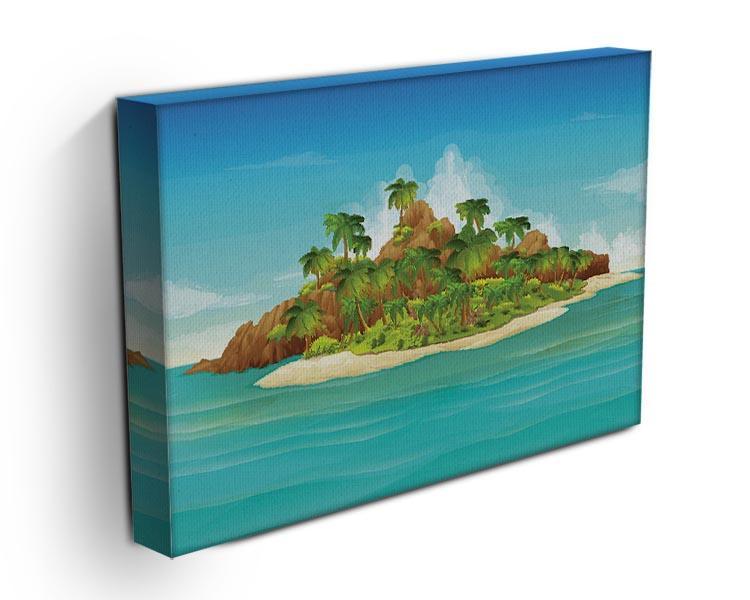 Tropical island vector Canvas Print or Poster - Canvas Art Rocks - 3