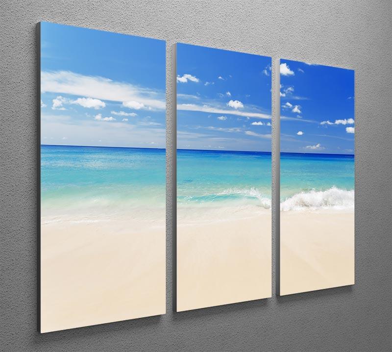 Tropical white sand beach and blue sky 3 Split Panel Canvas Print - Canvas Art Rocks - 2