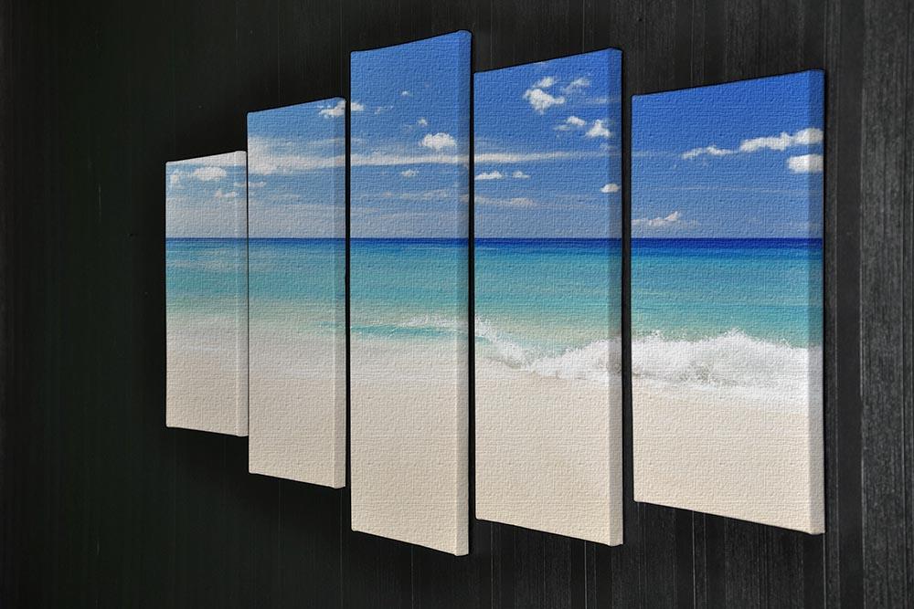 Tropical white sand beach and blue sky 5 Split Panel Canvas - Canvas Art Rocks - 2