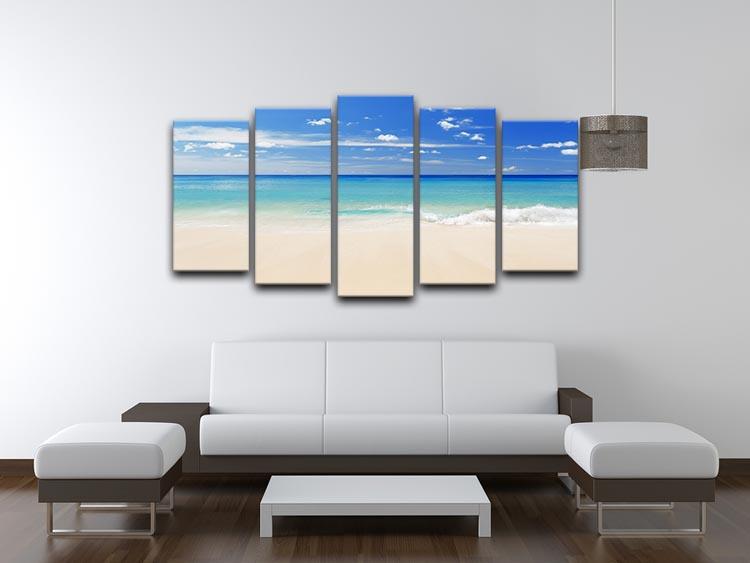 Tropical white sand beach and blue sky 5 Split Panel Canvas - Canvas Art Rocks - 3