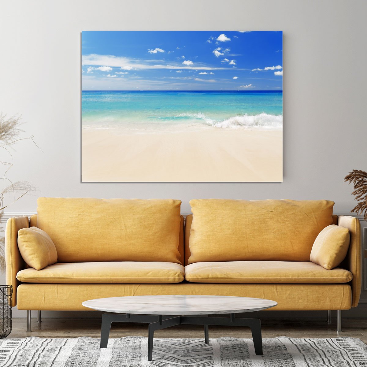Tropical white sand beach and blue sky Canvas Print or Poster
