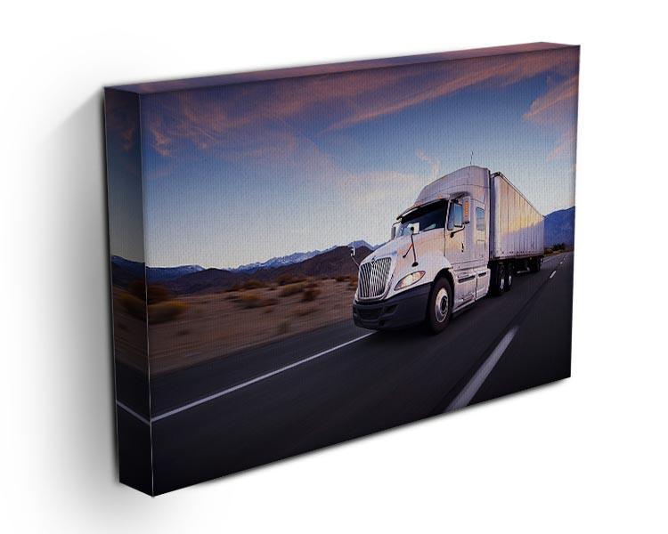Truck and highway at sunset Canvas Print or Poster - Canvas Art Rocks - 3