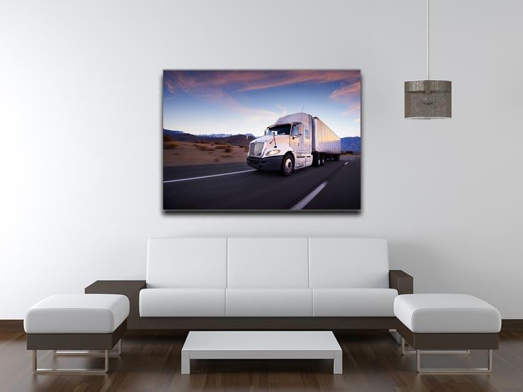 Truck and highway at sunset Canvas Print or Poster - Canvas Art Rocks - 4