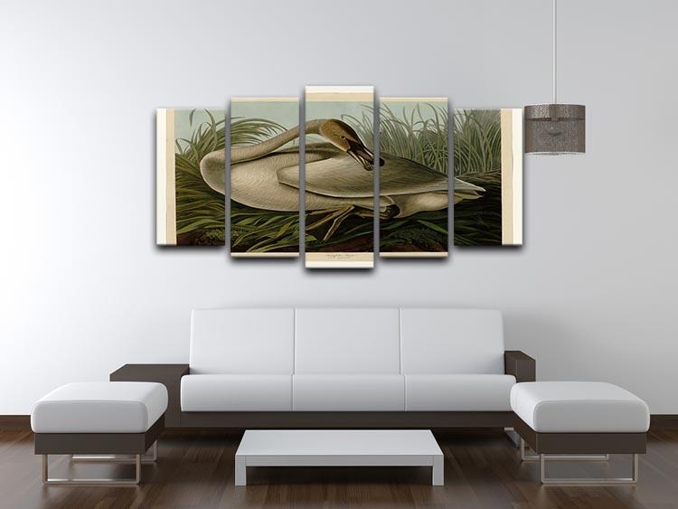 Trumpeter_Swan by Audubon 5 Split Panel Canvas - Canvas Art Rocks - 3