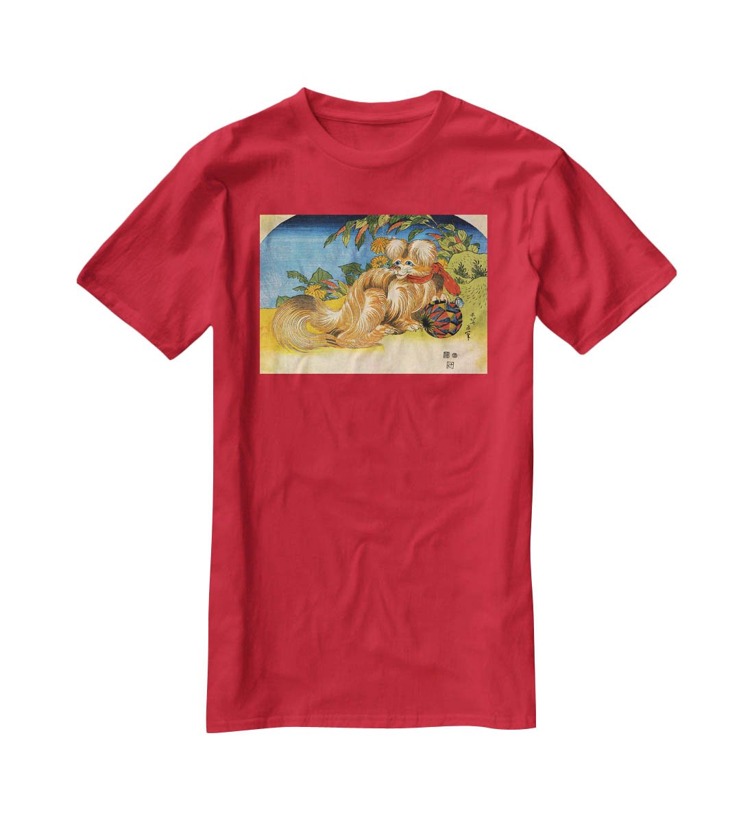 Tschin - the pet dog by Hokusai T-Shirt - Canvas Art Rocks - 4
