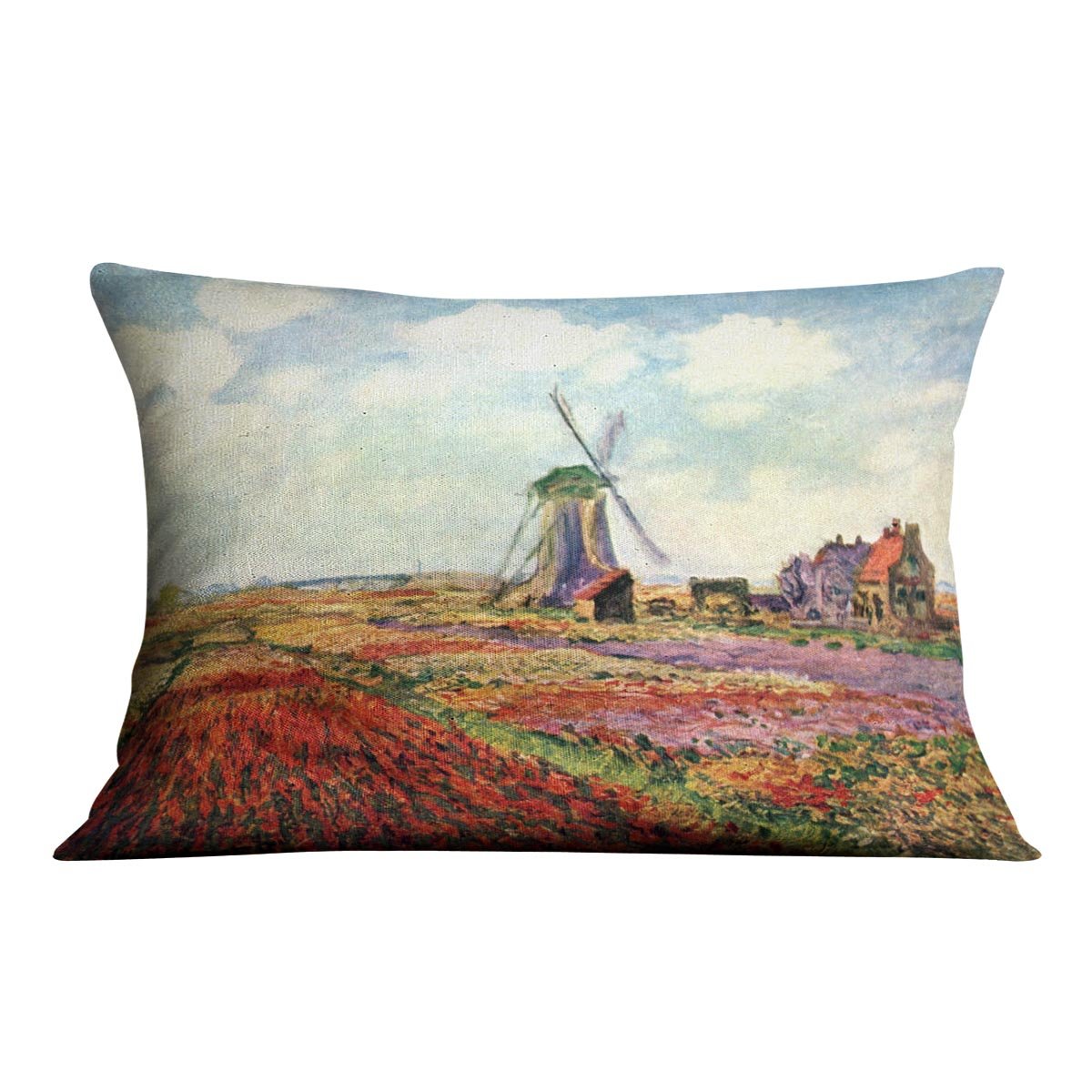 Tulips of Holland by Monet Throw Pillow