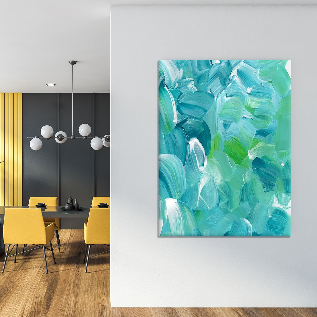 Turquoise blue oil paint Canvas Print or Poster