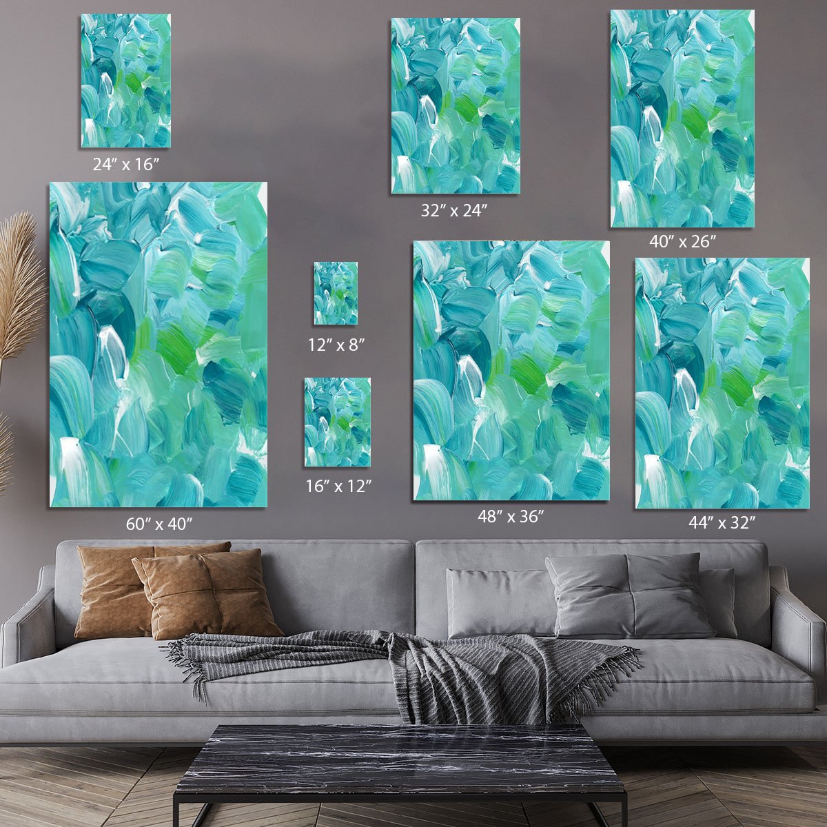 Turquoise blue oil paint Canvas Print or Poster