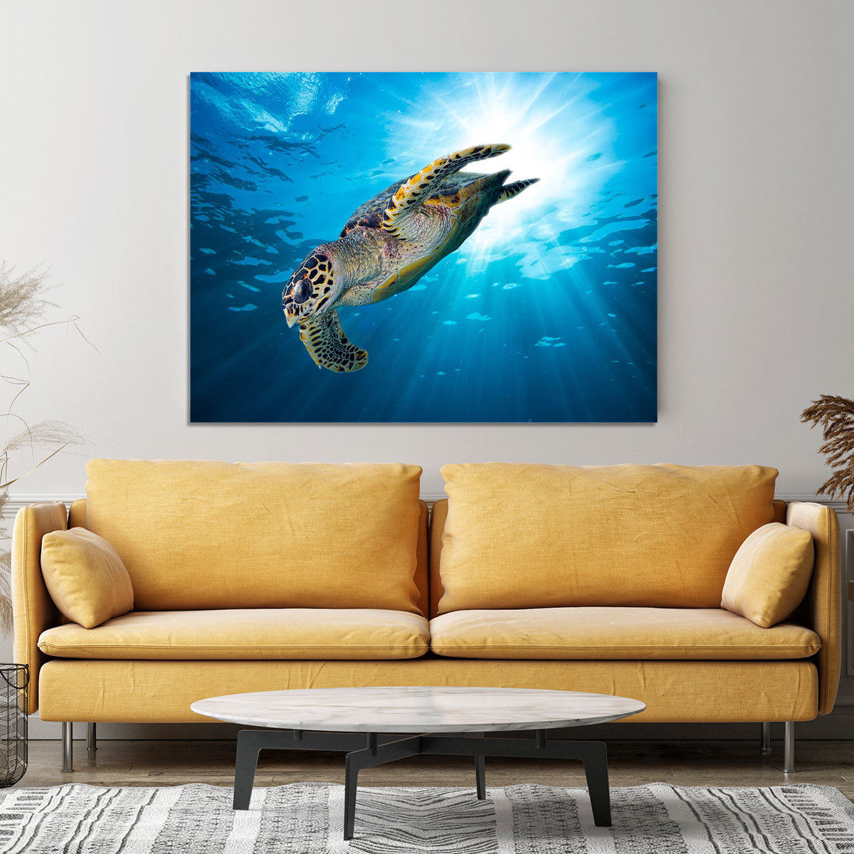 Turtle dive Canvas Print or Poster - Canvas Art Rocks - 4
