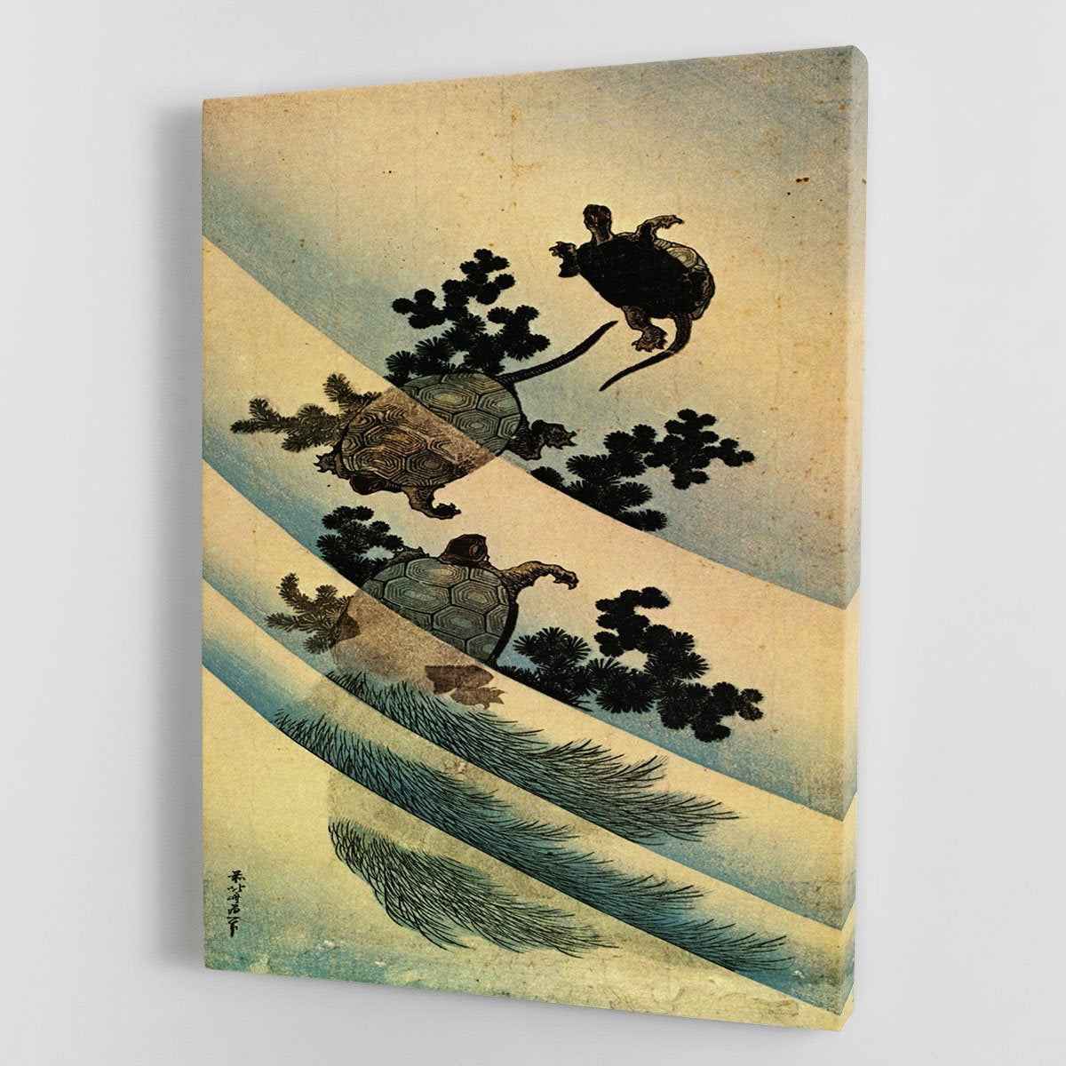 Turtles by Hokusai Canvas Print or Poster