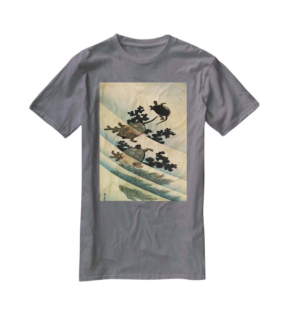 Turtles by Hokusai T-Shirt - Canvas Art Rocks - 3