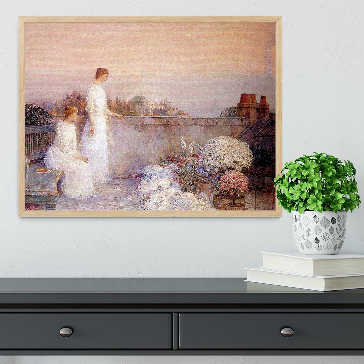 Twilight by Hassam Framed Print - Canvas Art Rocks - 4