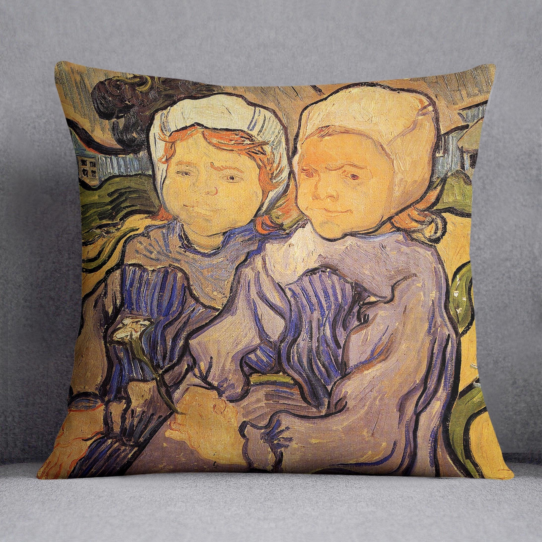 Two Children by Van Gogh Throw Pillow