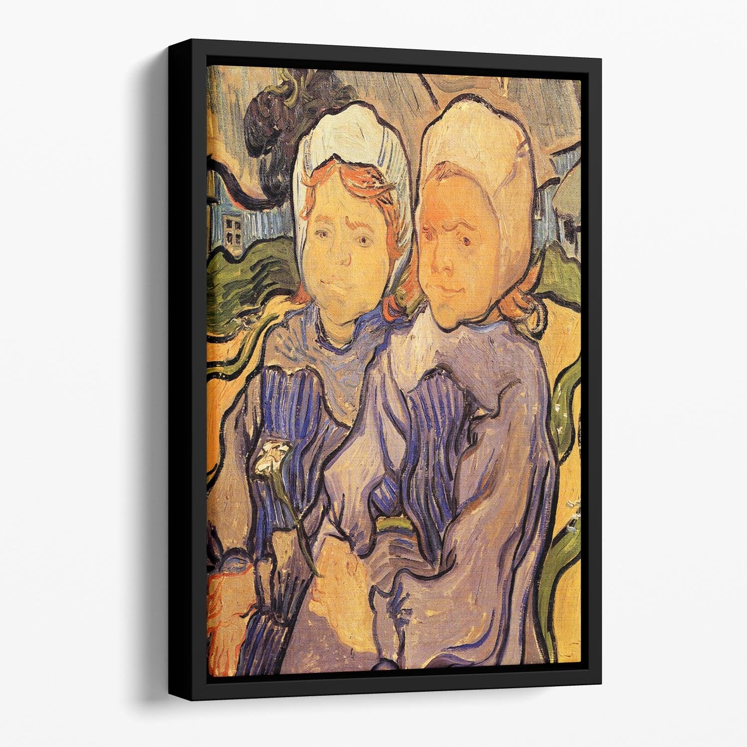 Two Children by Van Gogh Floating Framed Canvas