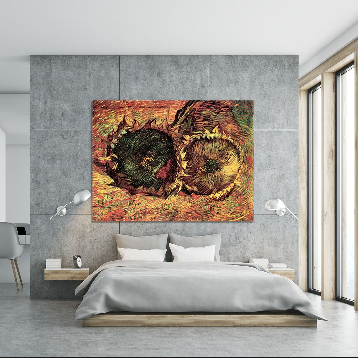 Two Cut Sunflowers 2 by Van Gogh Canvas Print or Poster