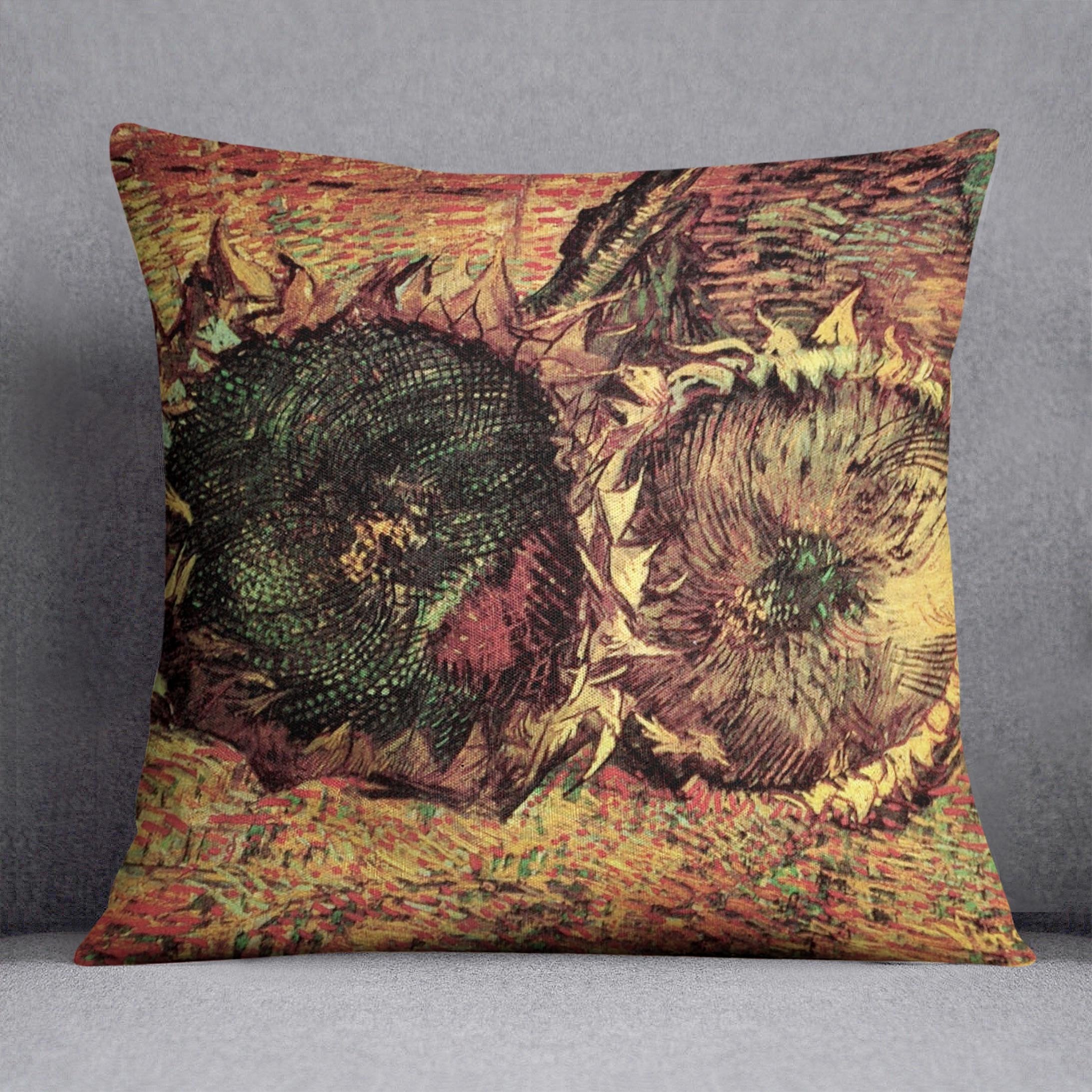 Two Cut Sunflowers 2 by Van Gogh Throw Pillow