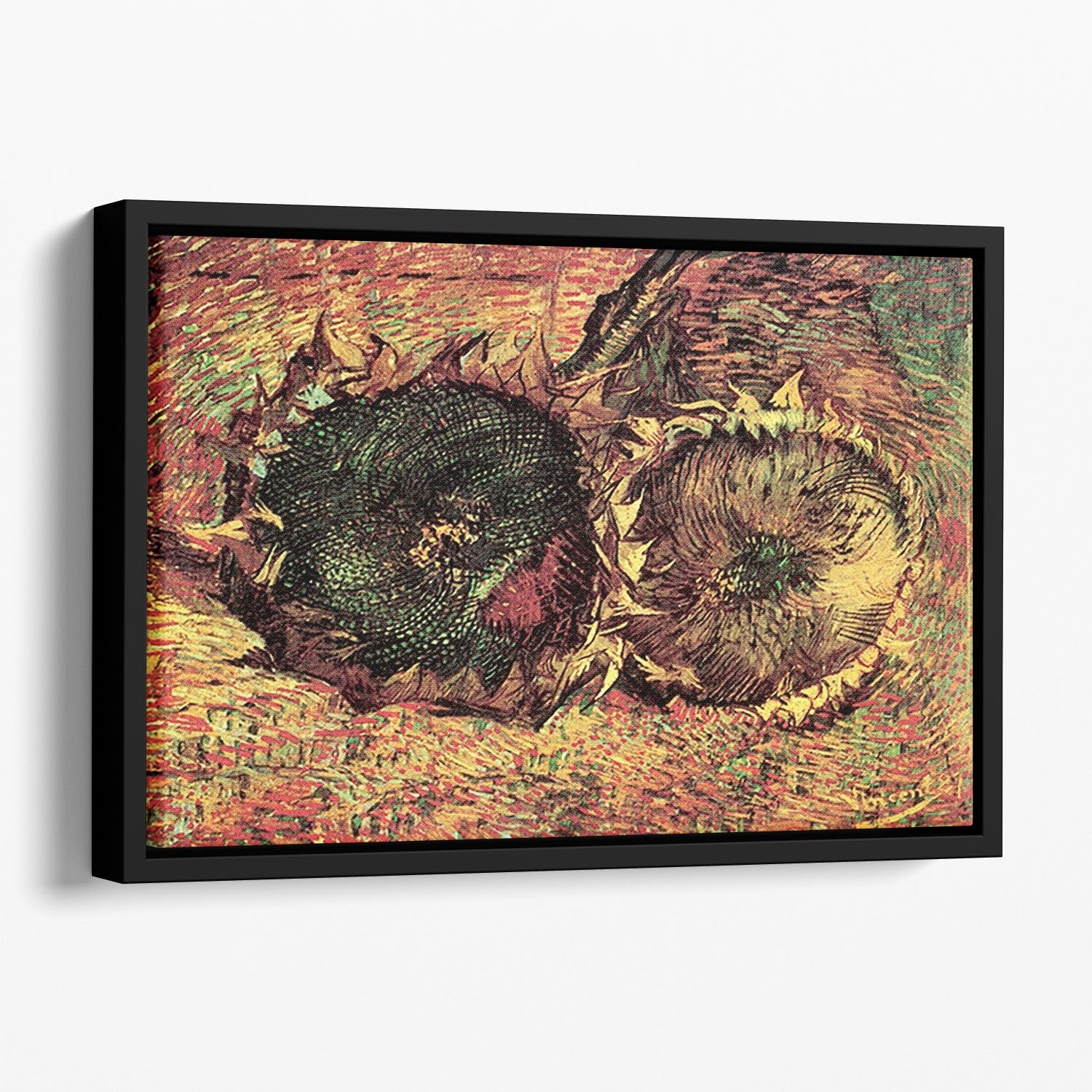 Two Cut Sunflowers 2 by Van Gogh Floating Framed Canvas