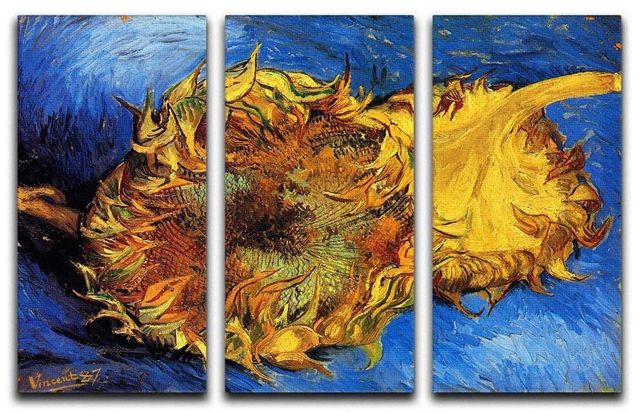 Two Cut Sunflowers 3 by Van Gogh 3 Split Panel Canvas Print - Canvas Art Rocks - 4