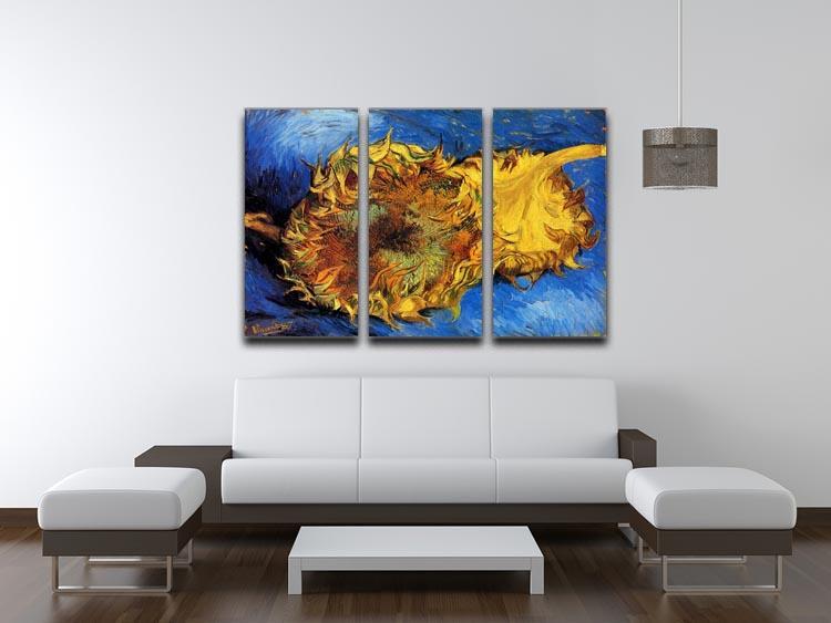 Two Cut Sunflowers 3 by Van Gogh 3 Split Panel Canvas Print - Canvas Art Rocks - 4