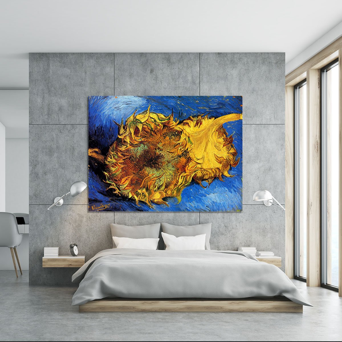 Two Cut Sunflowers 3 by Van Gogh Canvas Print or Poster