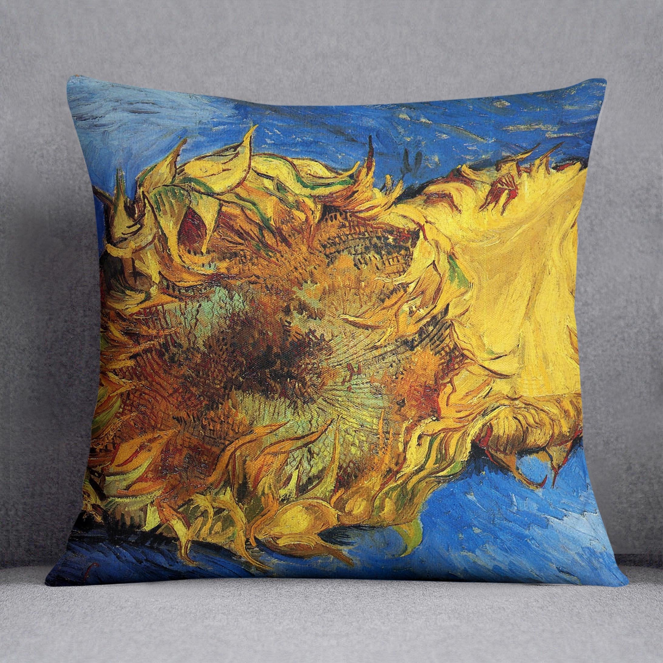 Two Cut Sunflowers 3 by Van Gogh Throw Pillow