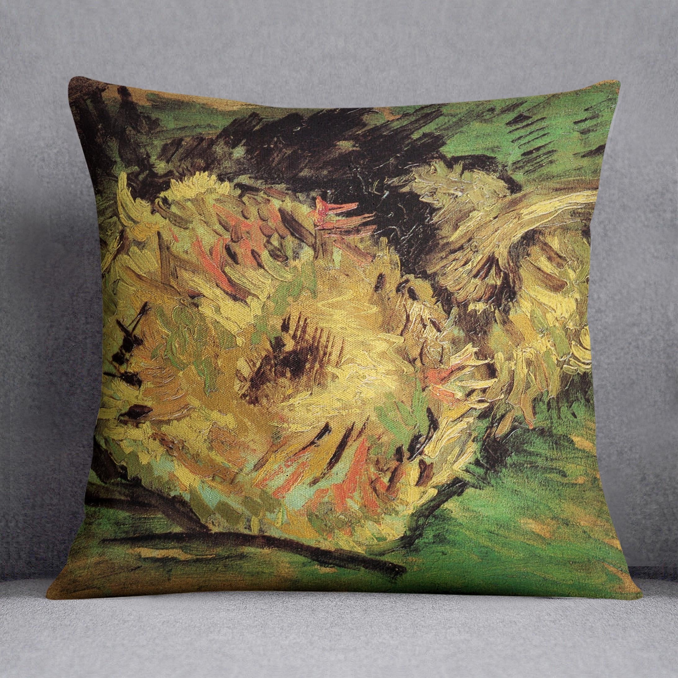Two Cut Sunflowers by Van Gogh Throw Pillow
