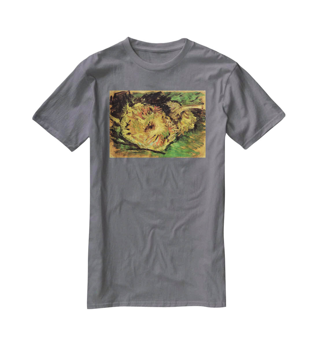 Two Cut Sunflowers by Van Gogh T-Shirt - Canvas Art Rocks - 3