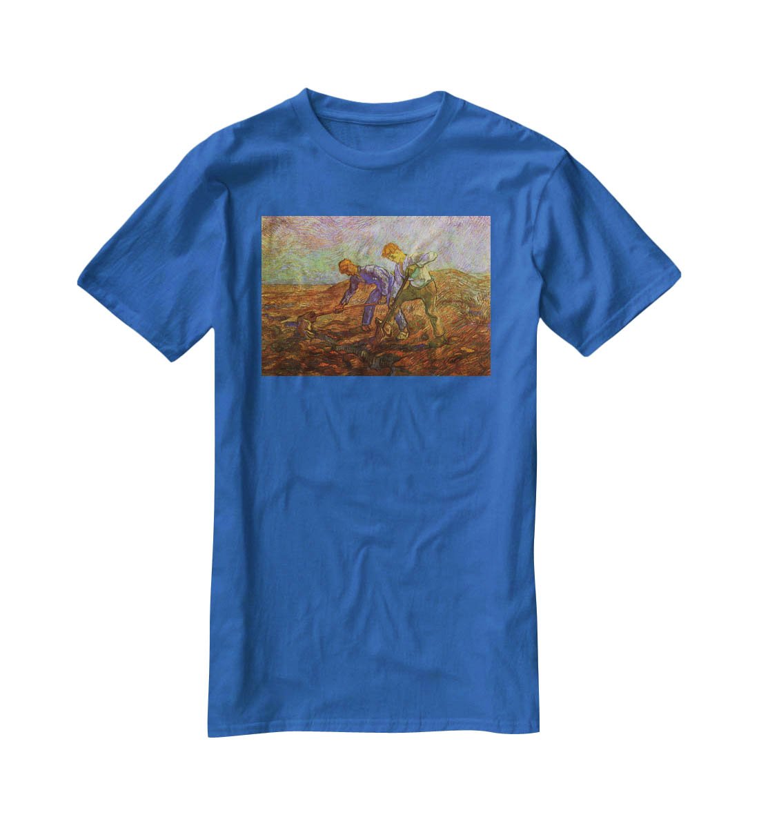Two Peasants Digging by Van Gogh T-Shirt - Canvas Art Rocks - 2